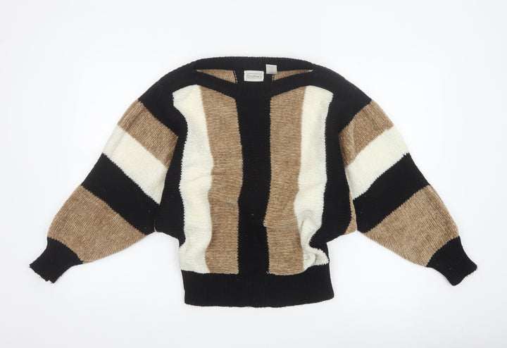 Cristina's Women Multicoloured Striped V-Neck Pullover Jumper M