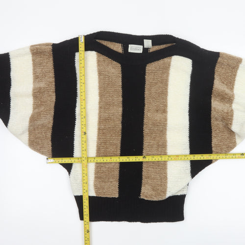 Cristina's Women Multicoloured Striped V-Neck Pullover Jumper M