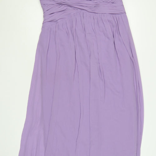 Bessy Collection Women Purple UK 18 Maxi Pleated Chiffon Occasion Dress