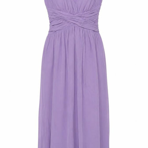 Bessy Collection Women Purple UK 18 Maxi Pleated Chiffon Occasion Dress