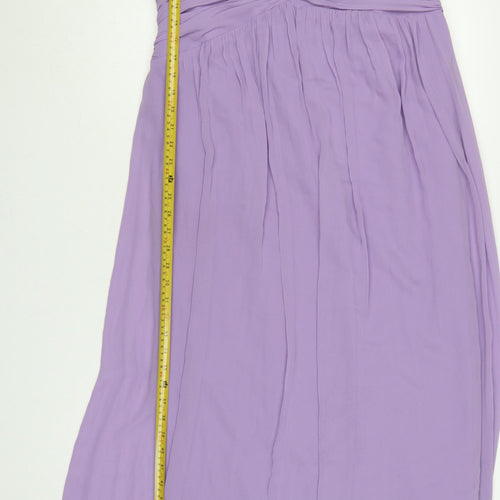 Bessy Collection Women Purple UK 18 Maxi Pleated Chiffon Occasion Dress