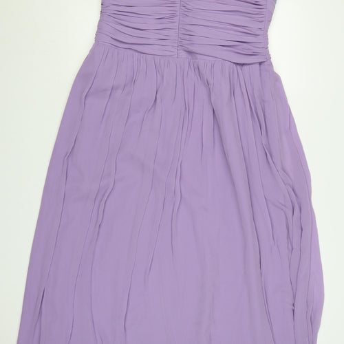 Bessy Collection Women Purple UK 18 Maxi Pleated Chiffon Occasion Dress