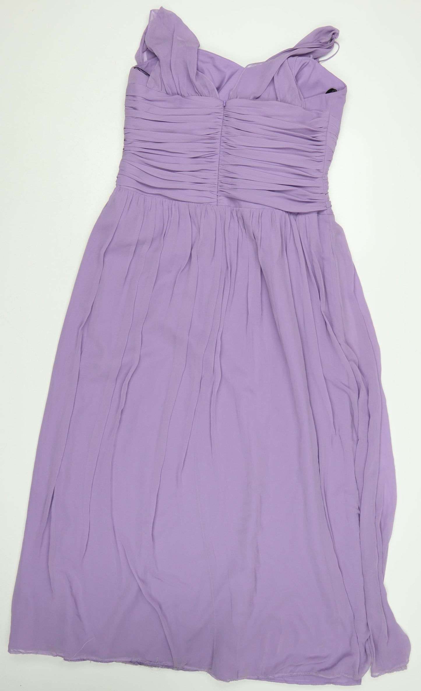 Bessy Collection Women Purple UK 18 Maxi Pleated Chiffon Occasion Dress