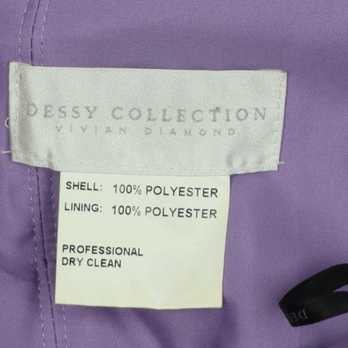 Bessy Collection Women Purple UK 18 Maxi Pleated Chiffon Occasion Dress