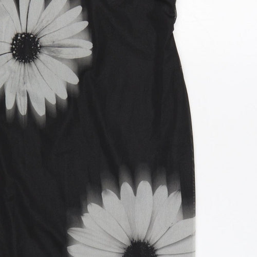 New Look Women Black UK 10 Long Floral Sleeveless Sheath Dress