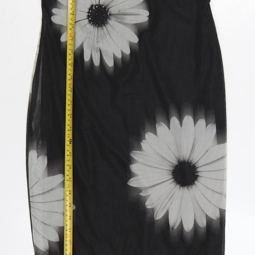 New Look Women Black UK 10 Long Floral Sleeveless Sheath Dress