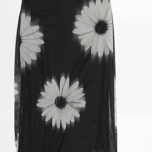 New Look Women Black UK 10 Long Floral Sleeveless Sheath Dress