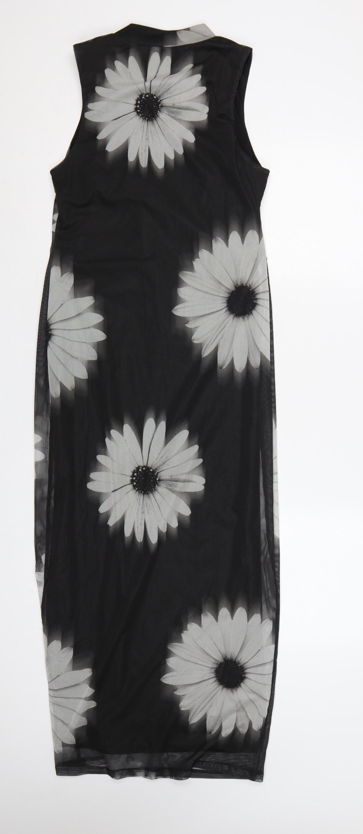 New Look Women Black UK 10 Long Floral Sleeveless Sheath Dress