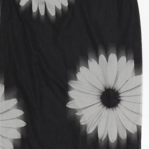 New Look Women Black UK 10 Long Floral Sleeveless Sheath Dress