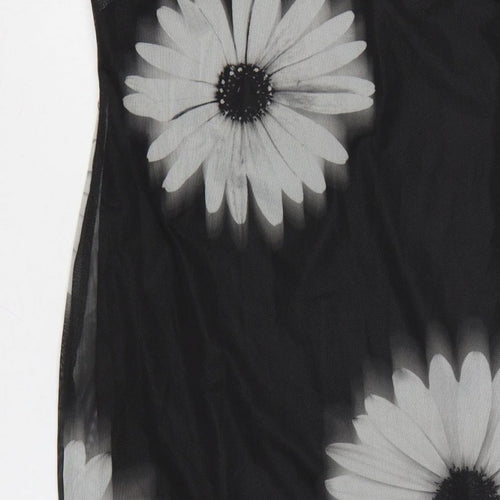 New Look Women Black UK 10 Long Floral Sleeveless Sheath Dress