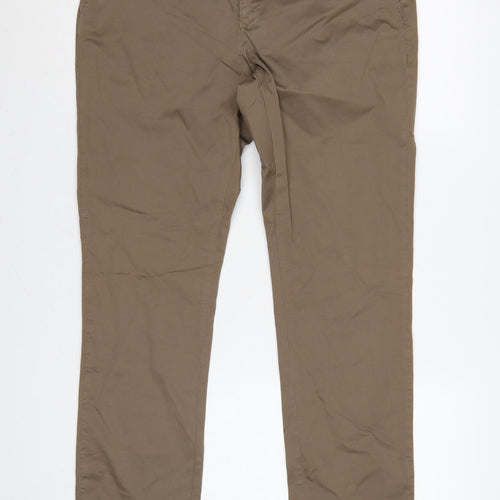 Reiss Mens Brown 34 Slim Tapered Fielder Chino Trousers