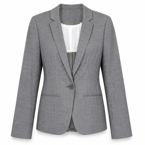 Next Women Grey Tailored Blazer UK 8 Wool Blend One Button