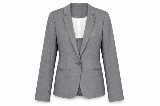 Next Women Grey Tailored Blazer UK 8 Wool Blend One Button