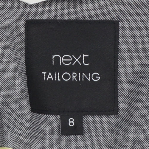Next Women Grey Tailored Blazer UK 8 Wool Blend One Button