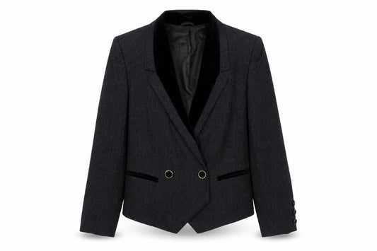 Gerry Weber Women Black UK 8 Tuxedo Blazer Pure Wool Double Breasted