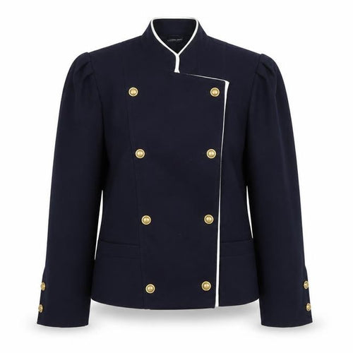 Basler Women Blue UK 10 Vintage Double-Breasted Wool Blend Suit Jacket