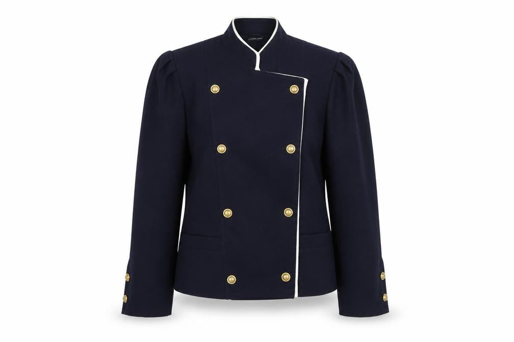 Basler Women Blue UK 10 Vintage Double-Breasted Wool Blend Suit Jacket