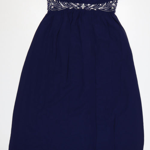 Quiz Women Blue UK 20 Maxi Beaded Sweetheart Evening Party Dress