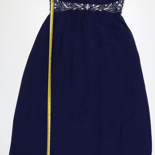 Quiz Women Blue UK 20 Maxi Beaded Sweetheart Evening Party Dress