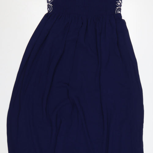 Quiz Women Blue UK 20 Maxi Beaded Sweetheart Evening Party Dress