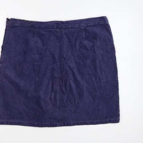 White Stuff Women’s Blue UK 18 Cotton Twill Pencil Skirt Pockets