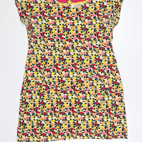 Weird Fish Women Multicoloured UK 16 Short Shift Cotton Fruit Print Dress