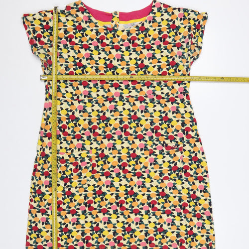 Weird Fish Women Multicoloured UK 16 Short Shift Cotton Fruit Print Dress
