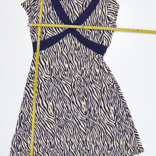 Laura Ashley Women’s Multicoloured Zebra Print Fit & Flare Dress UK 16