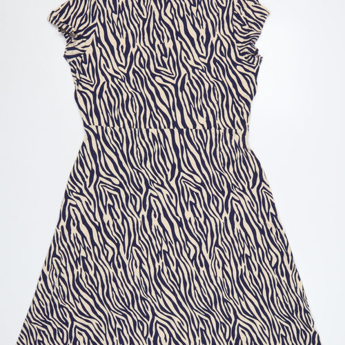 Laura Ashley Women’s Multicoloured Zebra Print Fit & Flare Dress UK 16