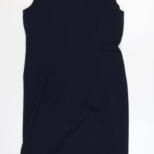 Carmen Women’s Blue UK 8 Sheath Knee Length Ruched Zip Dress