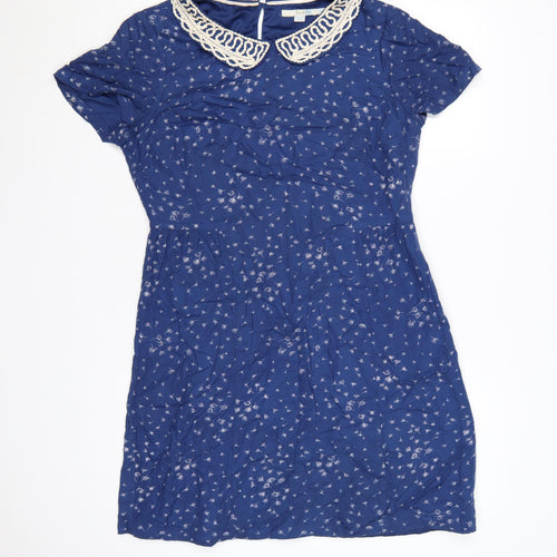 Boden Women Blue Floral Fit & Flare Knee Length Dress UK 10