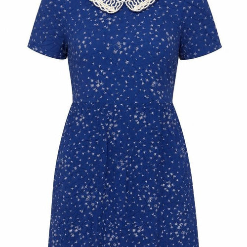 Boden Women Blue Floral Fit & Flare Knee Length Dress UK 10