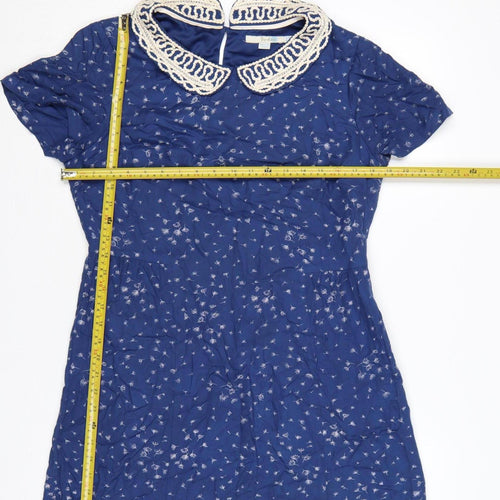 Boden Women Blue Floral Fit & Flare Knee Length Dress UK 10