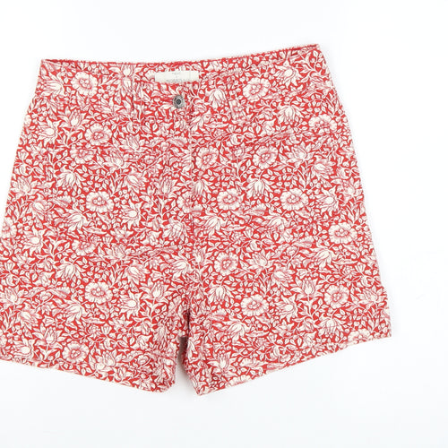 Next Morris & Co Women’s Red Floral Cotton Shorts UK 10 Pockets