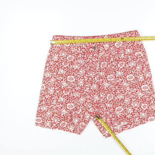 Next Morris & Co Women’s Red Floral Cotton Shorts UK 10 Pockets