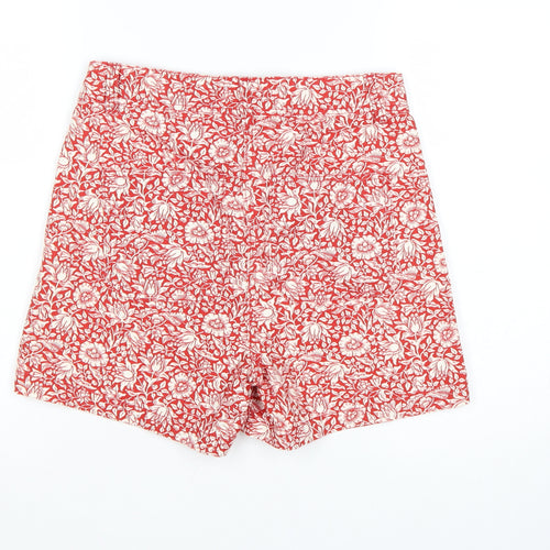 Next Morris & Co Women’s Red Floral Cotton Shorts UK 10 Pockets
