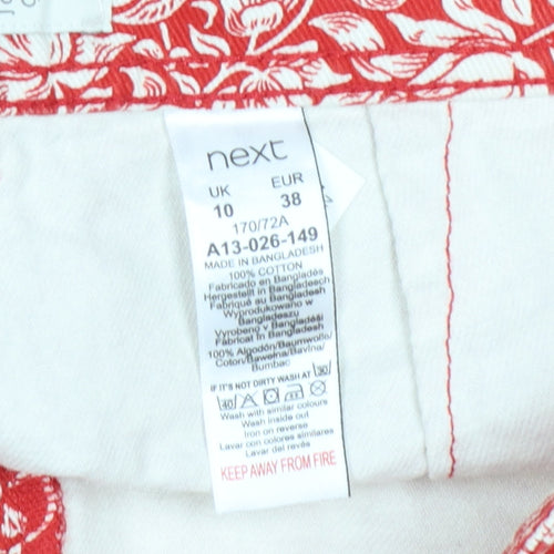 Next Morris & Co Women’s Red Floral Cotton Shorts UK 10 Pockets
