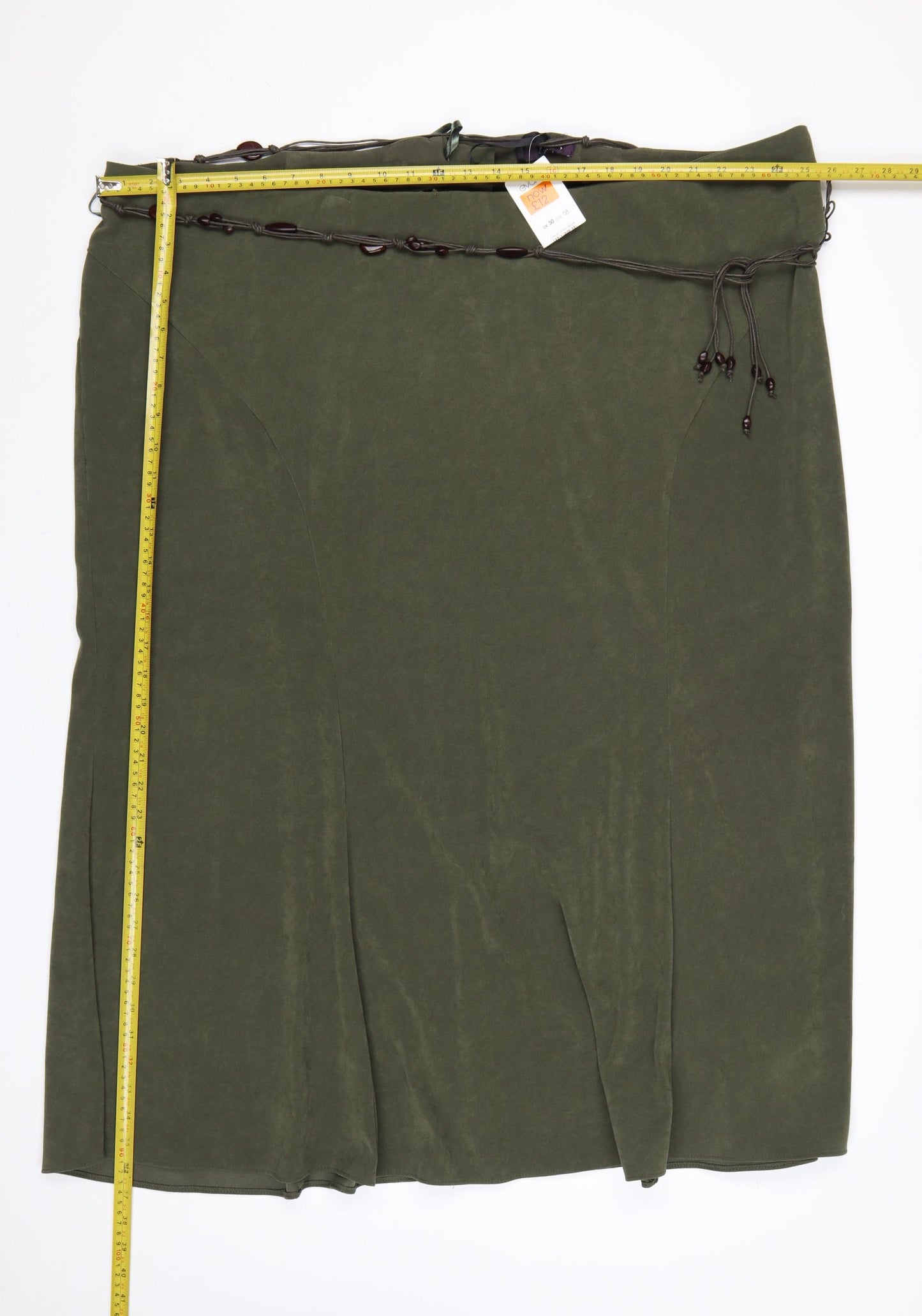 Evans Women Green UK 30 Plus Long Straight Beaded Tie Skirt