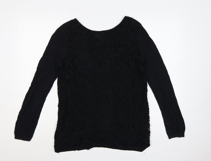 Next Women’s Black UK 14 Floral Lace Front Long Sleeve Jumper