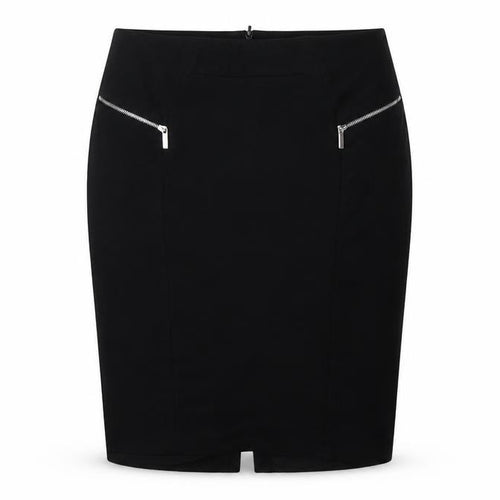 Karen Millen Women Black UK 14 Pencil Knee Skirt Zip Detail