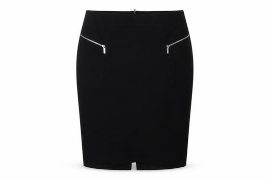 Karen Millen Women Black UK 14 Pencil Knee Skirt Zip Detail