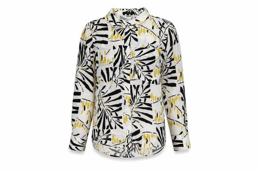 Front view of Autograph Women Multicoloured UK 12 Geometric Cupro Button-Up Blouse