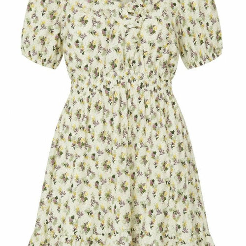 Next Women Green Floral UK 12 Fit & Flare Knee Length Smocked Dress