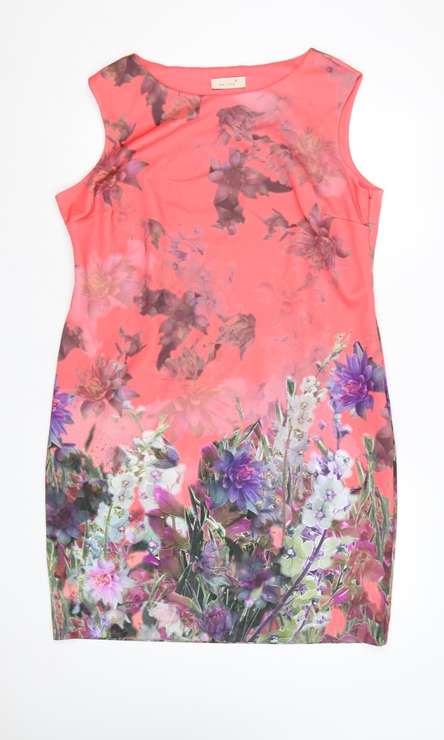 M&S Per Una Women Pink Floral Sheath Dress UK 20 Knee Length