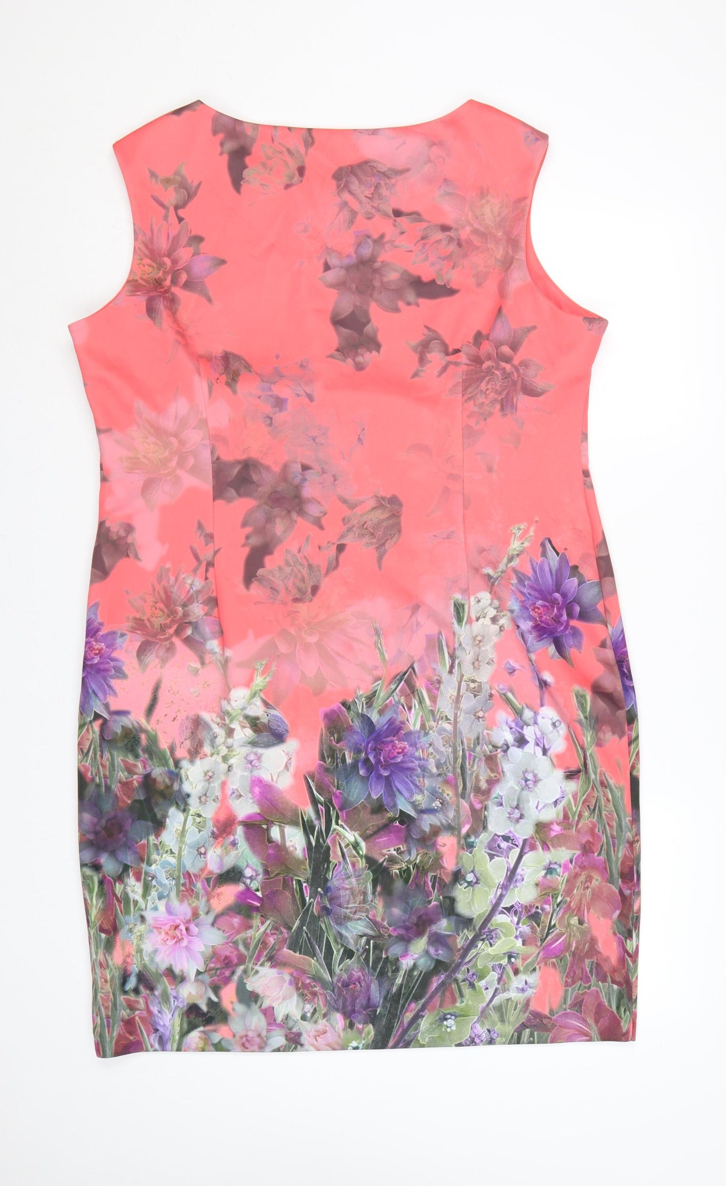 M&S Per Una Women Pink Floral Sheath Dress UK 20 Knee Length