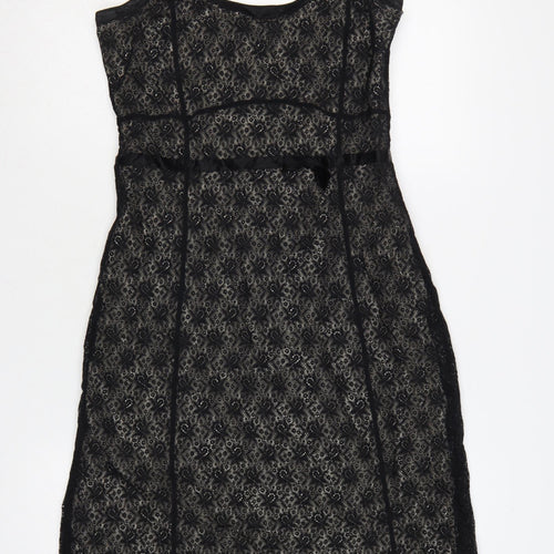 Sandwich Women Black Lace Knee Length Fit & Flare Dress Size S