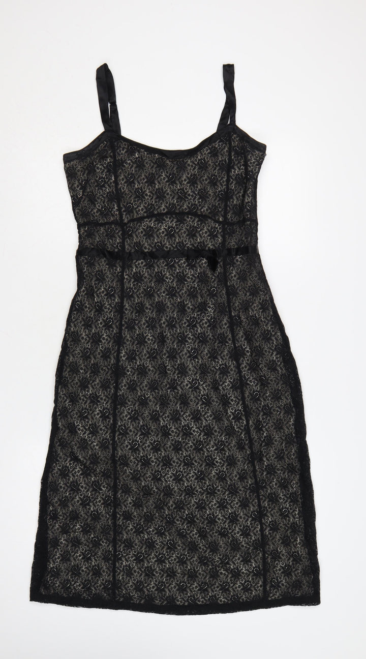 Sandwich Women Black Lace Knee Length Fit & Flare Dress Size S