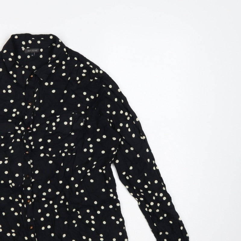 Additional view of River Island Women’s Black Polka Dot, size UK 10, Button-Up Shirt