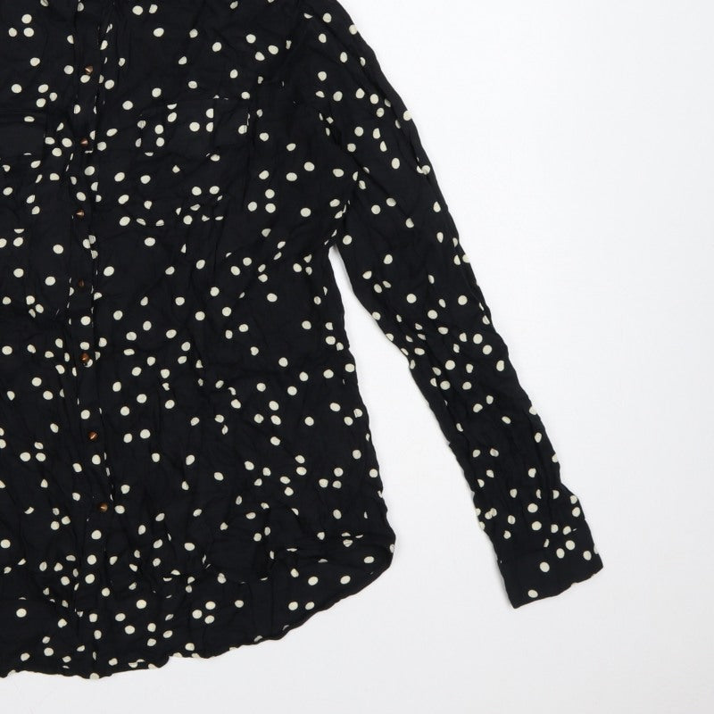 Additional view of River Island Women’s Black Polka Dot, size UK 10, Button-Up Shirt