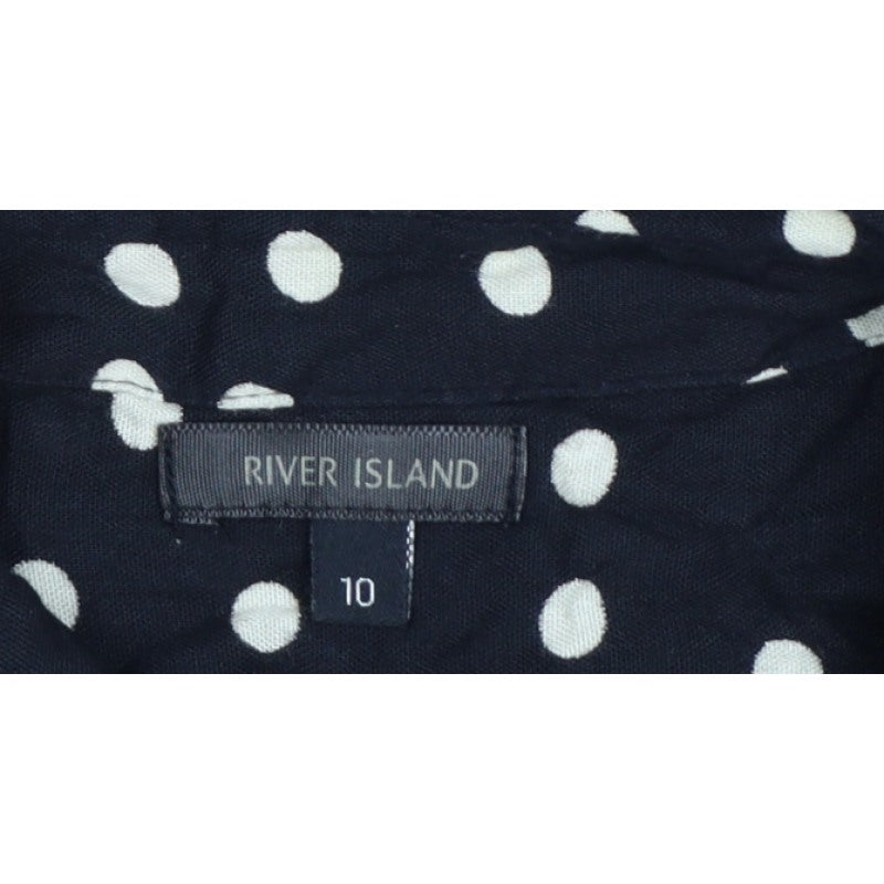 Additional view of River Island Women’s Black Polka Dot, size UK 10, Button-Up Shirt